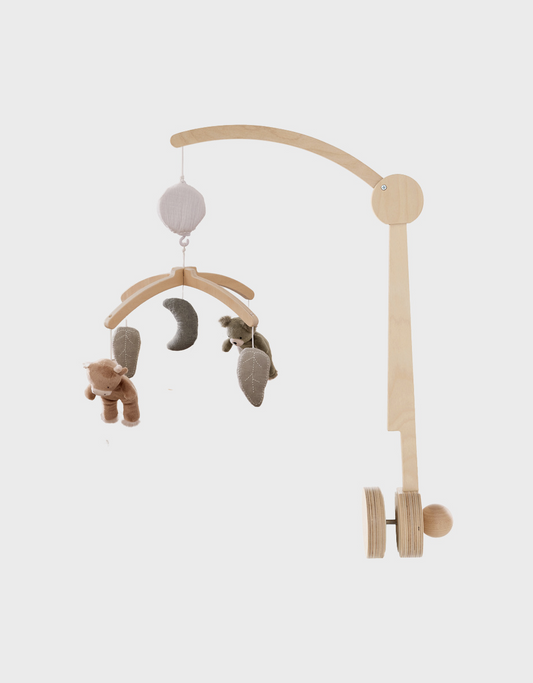 Mobile musical en bois Petite oie et lapin