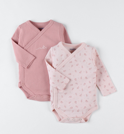 Set de 2 bodys croises coton bio