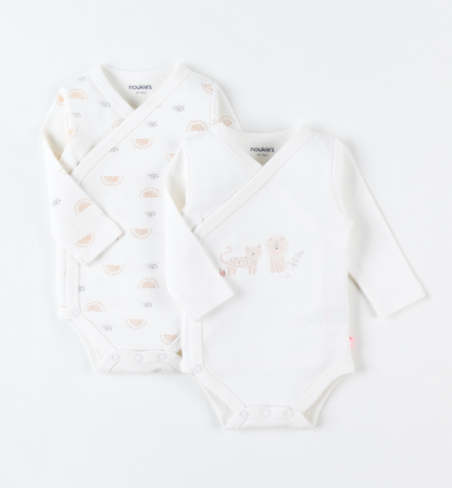 Set de 2 bodys croises coton bio