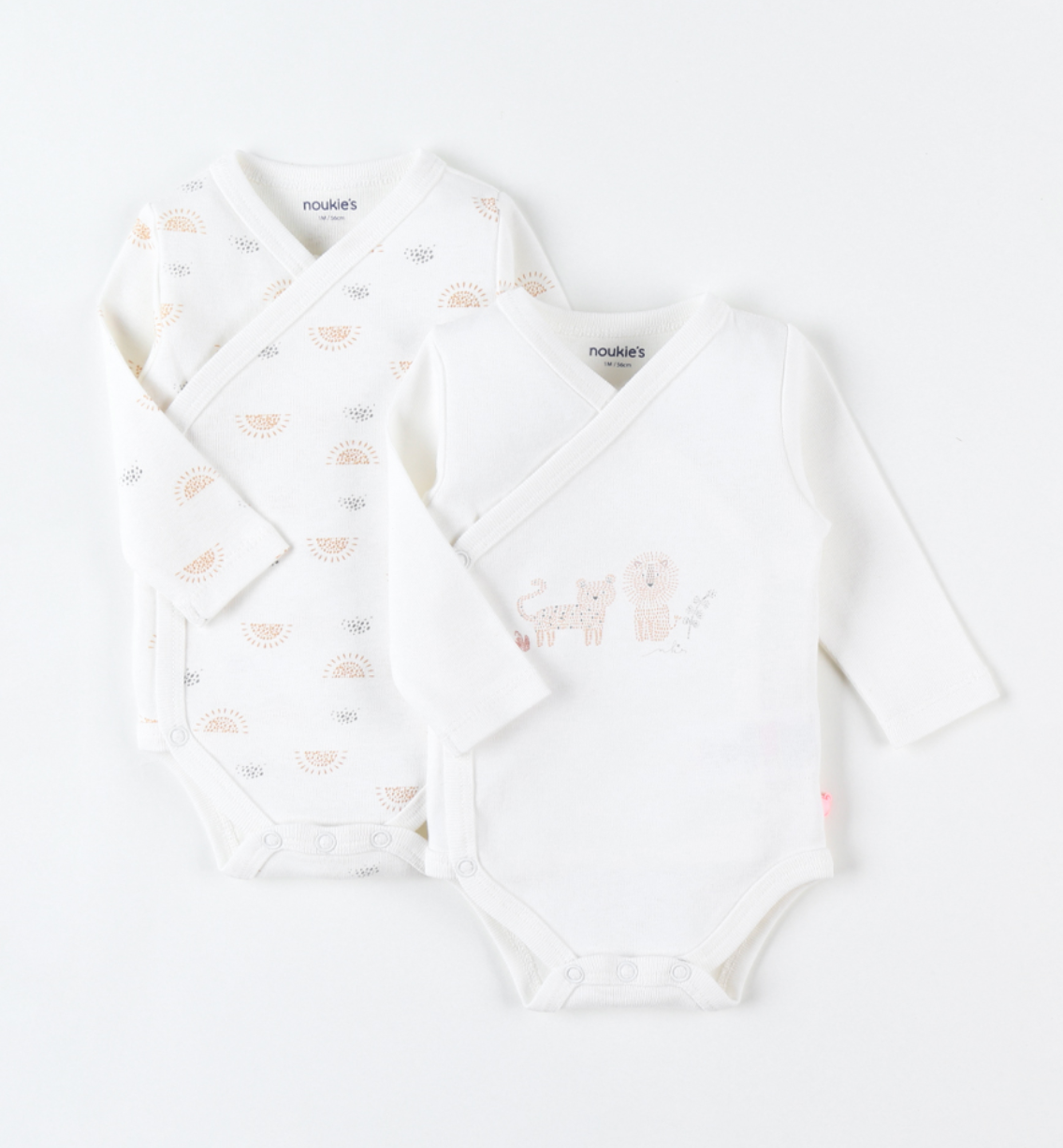 Set de 2 bodys croises coton bio