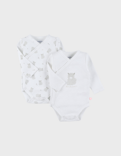 Set de 2 bodys croises coton bio