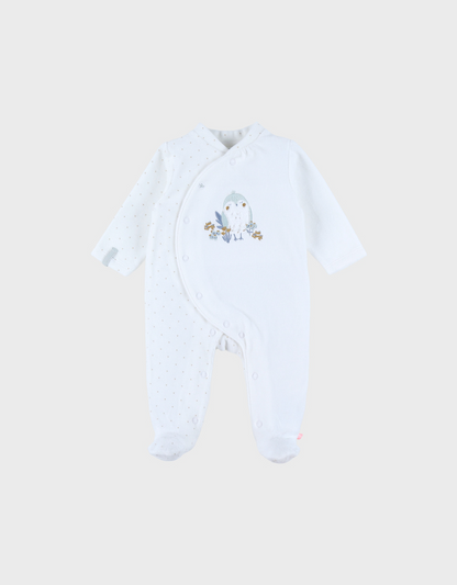 Pyjama en velours antiderapant oiseau