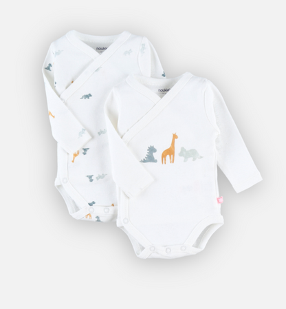 Set de 2 bodys croises coton bio