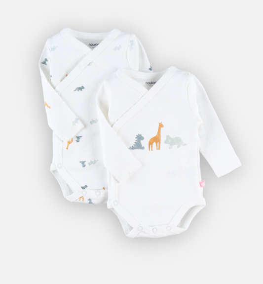 Set de 2 bodys croises coton bio