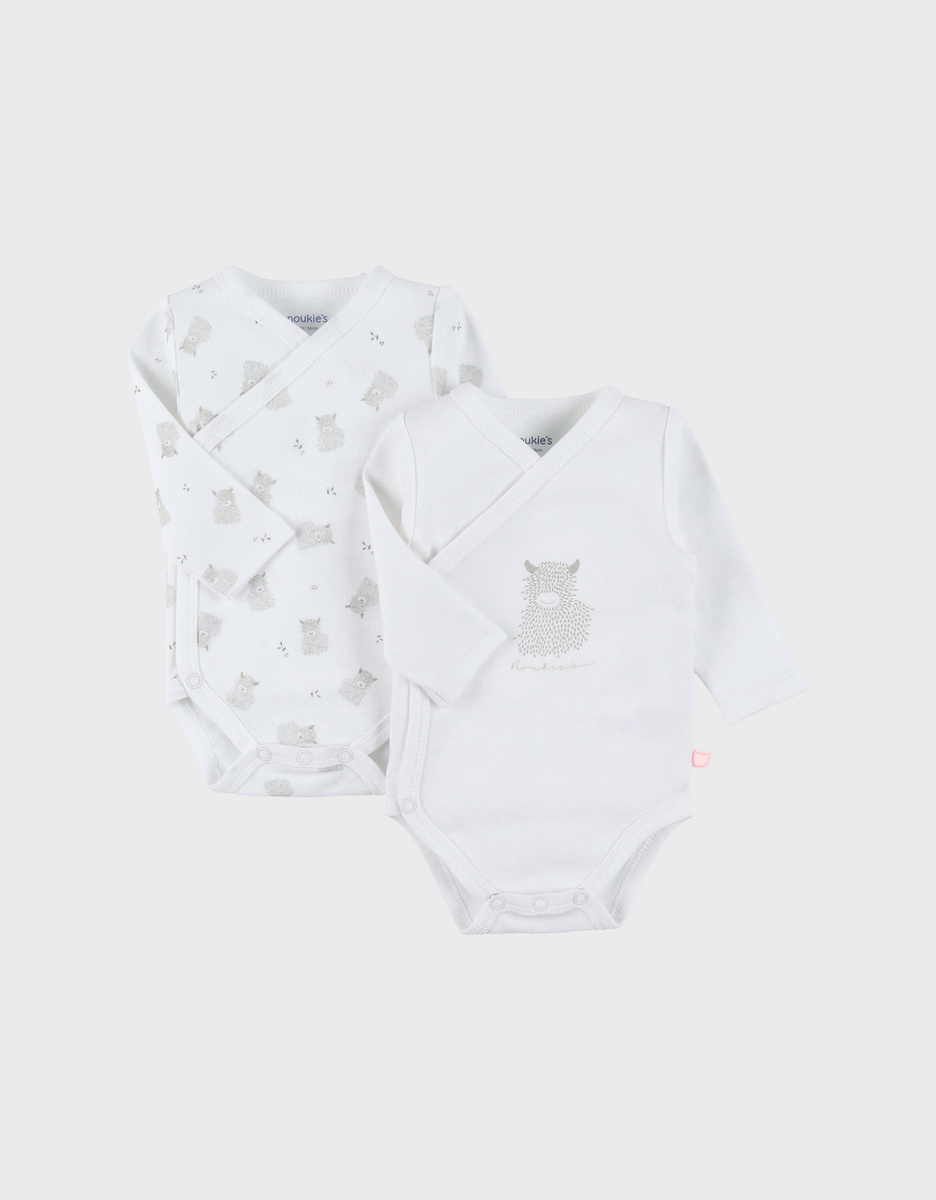 Set de 2 bodys croises coton bio
