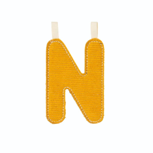 Lettre en tissu N - Jaune